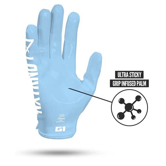 Nxtrnd G2 Pro Football Gloves Men’s Ultra Sticky Receiver Gloves XX-Large Blue - Picture 2 of 7